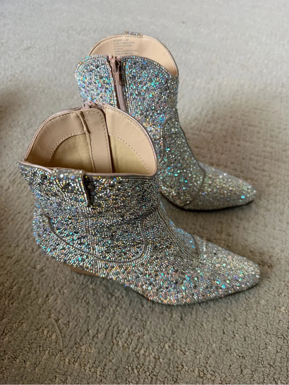Betsey Johnson Rhinestone Ankle Boots